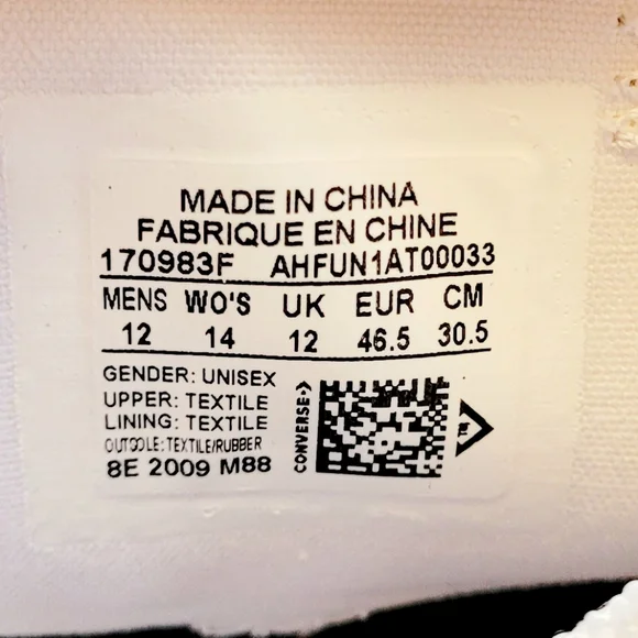 Converse CTAS OX Butter Yellow/White Men's 12/Women's 14 - Picture 6 of 6